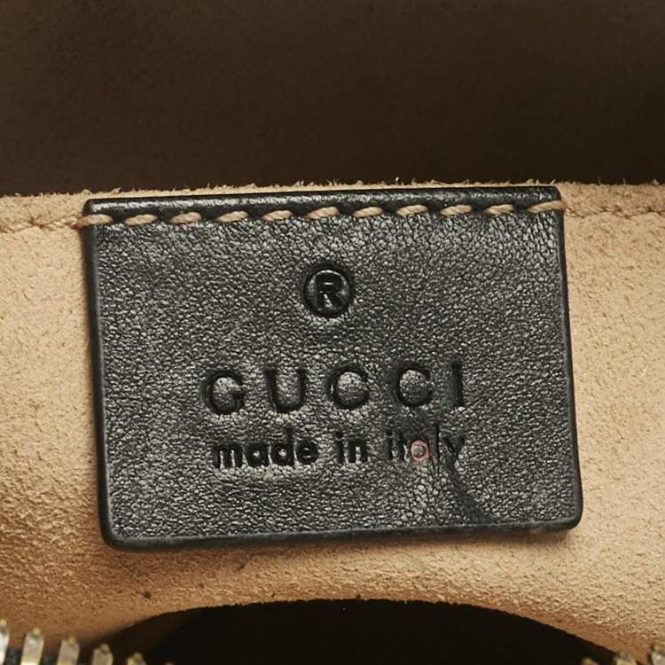 Pre Owned Gucci Black Matelassé Leather Mini GG Marmont Belt Bag