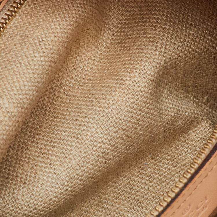 Pre Owned Gucci Multicolor Botanical Floral Canvas and Leather Bamboo Ring Hobo