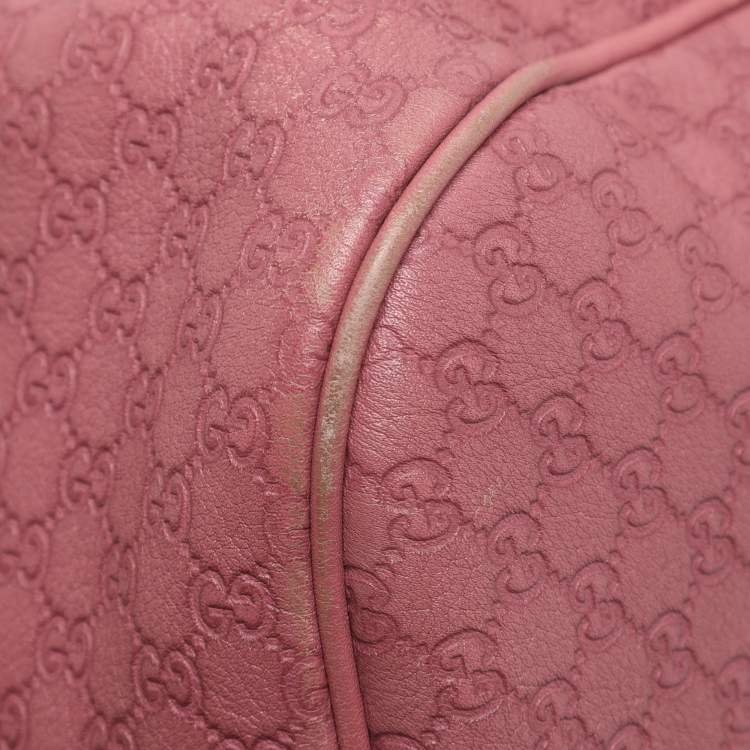 Pre Owned Gucci Old Rose Microguccissima Leather Buckle Flap Shoulder Bag