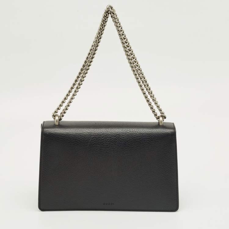 Pre Owned Gucci Black Leather Small Crystal Dionysus Shoulder Bag