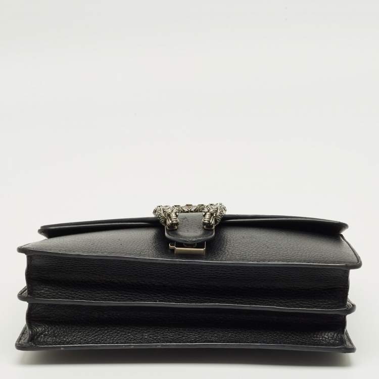 Pre Owned Gucci Black Leather Small Crystal Dionysus Shoulder Bag