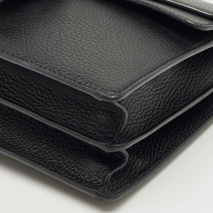 Pre Owned Gucci Black Leather Small Crystal Dionysus Shoulder Bag