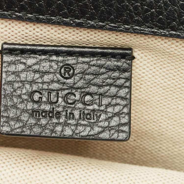 Pre Owned Gucci Black Leather Small Crystal Dionysus Shoulder Bag