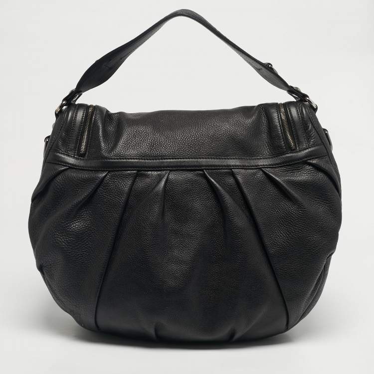 Pre Owned Gucci Black Leather Medium Icon Bit Hobo