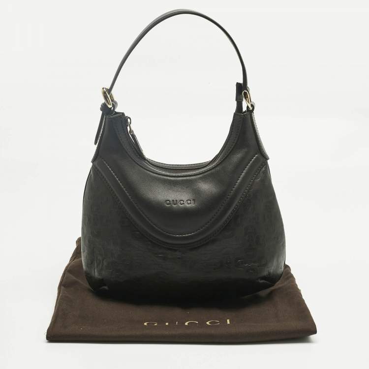 Pre Owned Gucci Choco Brown Horsebit Embossed Leather Small Shoulder Bag