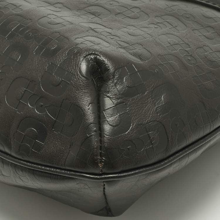 Pre Owned Gucci Choco Brown Horsebit Embossed Leather Small Shoulder Bag