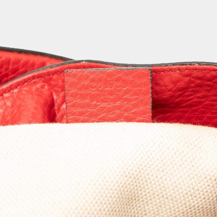 Pre Owned Gucci Red Medium Leather Soho Chain Tote