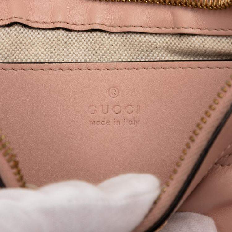 Pre Owned Gucci Pink Small GG Matelasse Leather Satchel