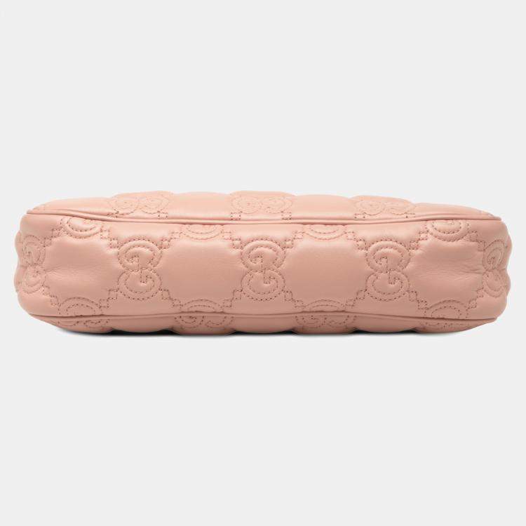 Pre Owned Gucci Pink Small GG Matelasse Leather Satchel