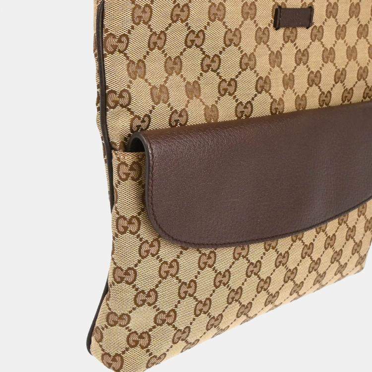 Pre Owned Gucci Beige GG Shoulder Bag