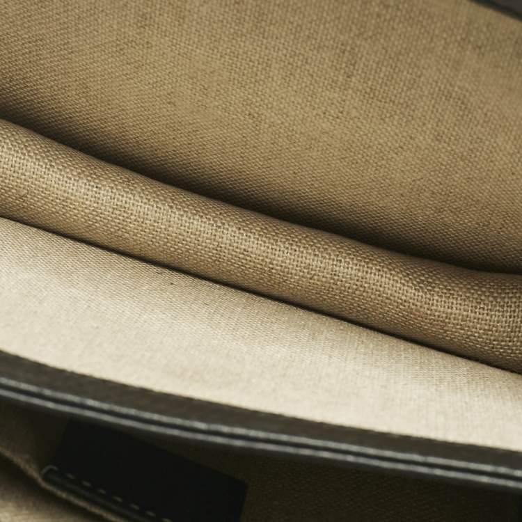 Pre Owned Gucci Black Leather Dollar Interlocking G Flap Chain Shoulder Bag