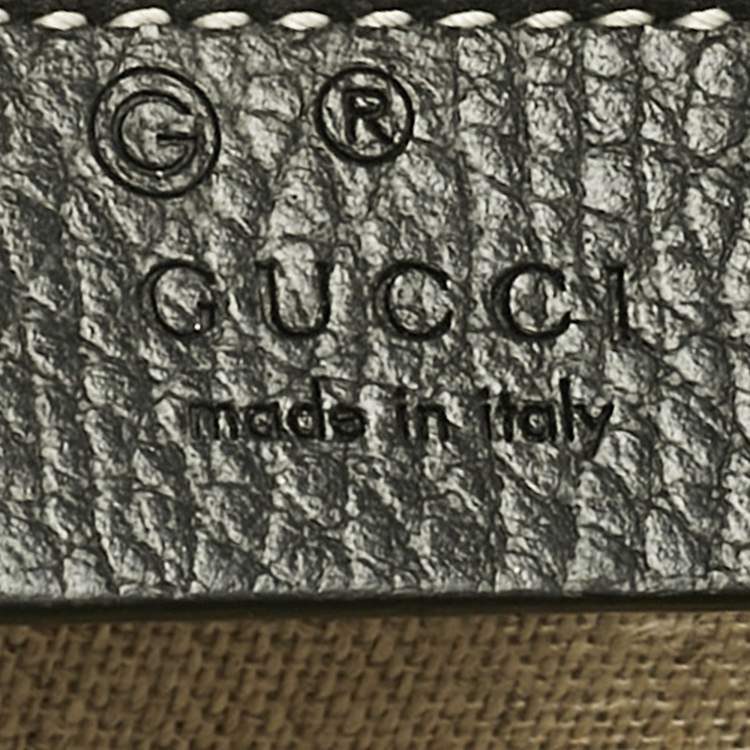 Pre Owned Gucci Black Leather Dollar Interlocking G Flap Chain Shoulder Bag