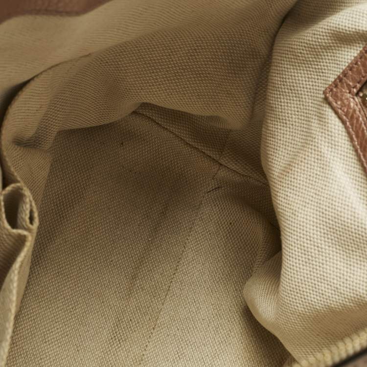 Pre Owned Gucci Rose Gold Leather Soho Working Tote