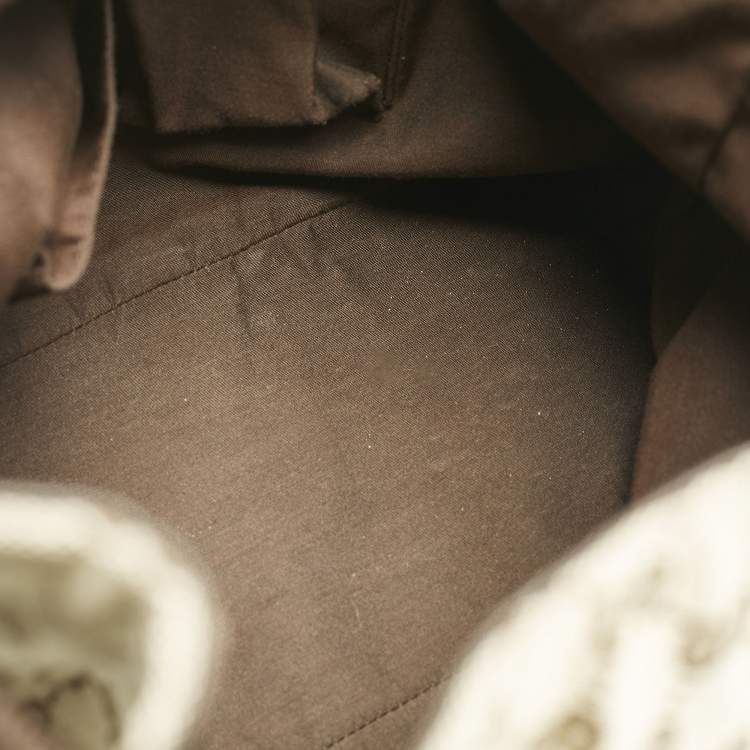 Pre Owned Gucci Beige/Brown GG Canvas and Leather Drawstring Backpack