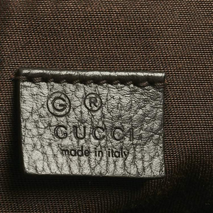 Pre Owned Gucci Beige/Brown GG Canvas and Leather Drawstring Backpack