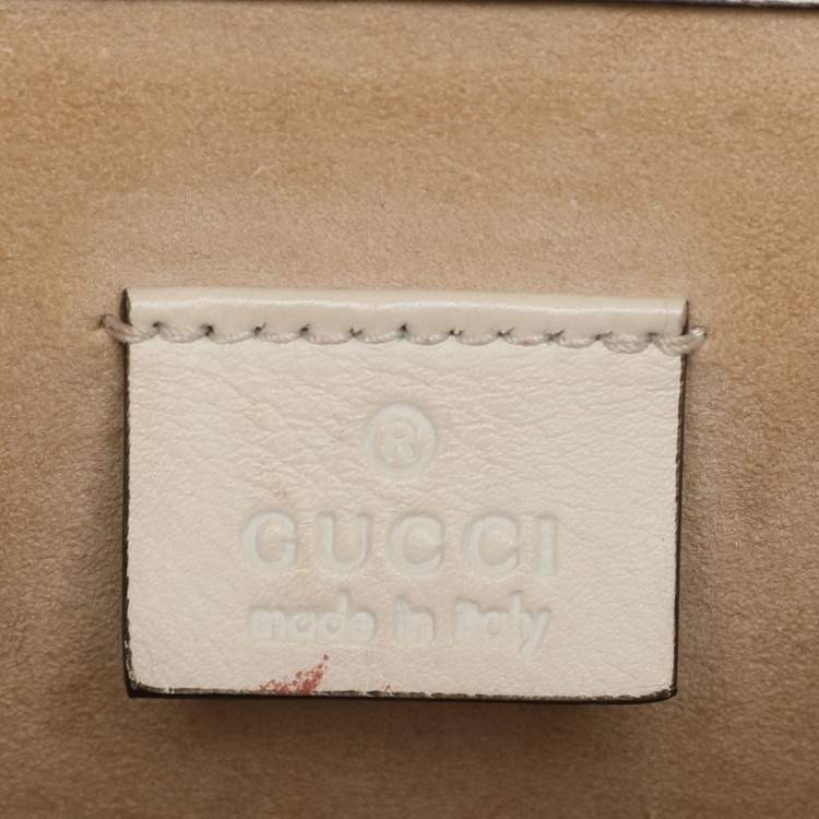 Pre Owned Gucci Beige GG Supreme Canvas Medium Embroidered Dionysus Shoulder Bag