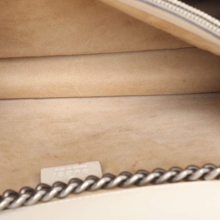 Pre Owned Gucci Beige GG Supreme Canvas Medium Embroidered Dionysus Shoulder Bag