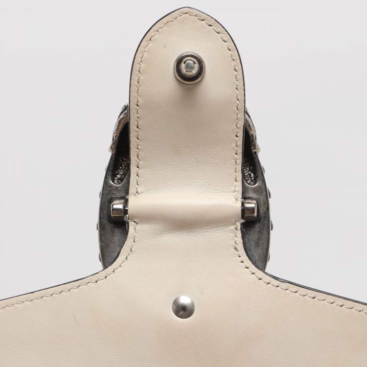 Pre Owned Gucci Beige GG Supreme Canvas Medium Embroidered Dionysus Shoulder Bag