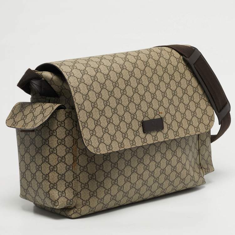 Pre Owned Gucci Beige GG Supreme Canvas Baby Changing Bag