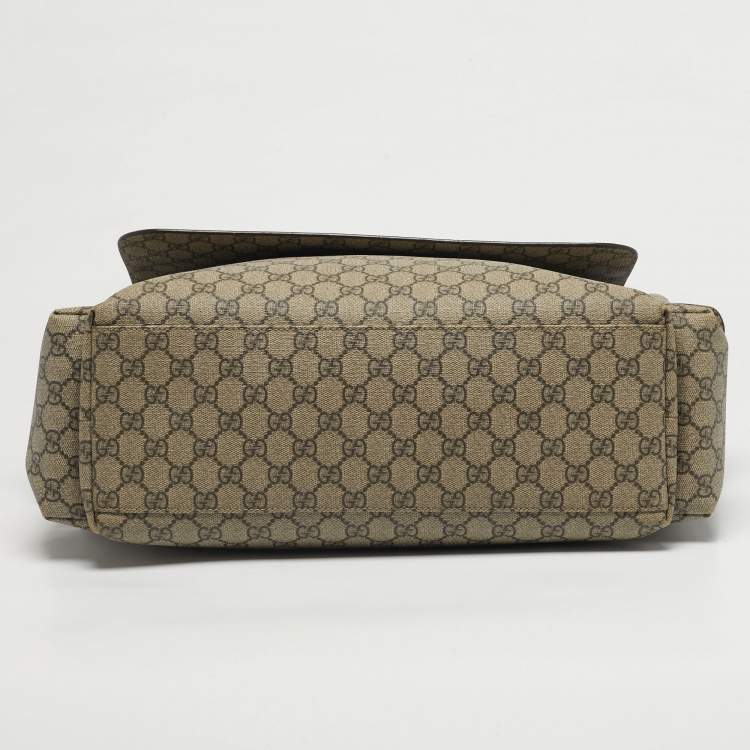 Pre Owned Gucci Beige GG Supreme Canvas Baby Changing Bag