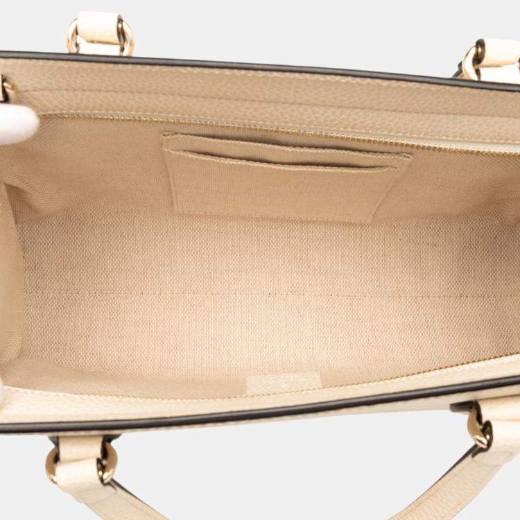 Pre Owned Gucci White Medium Leather Soho Satchel