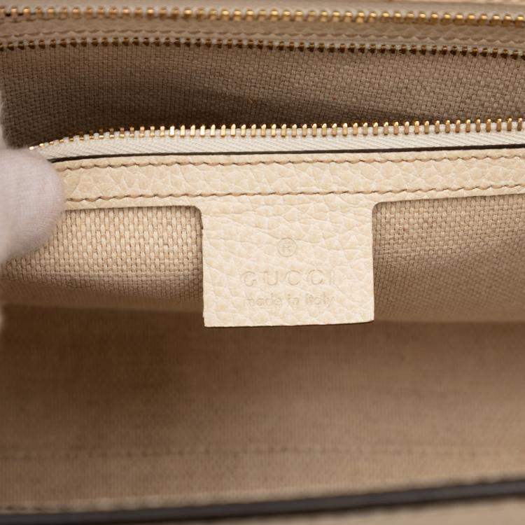 Pre Owned Gucci White Medium Leather Soho Satchel