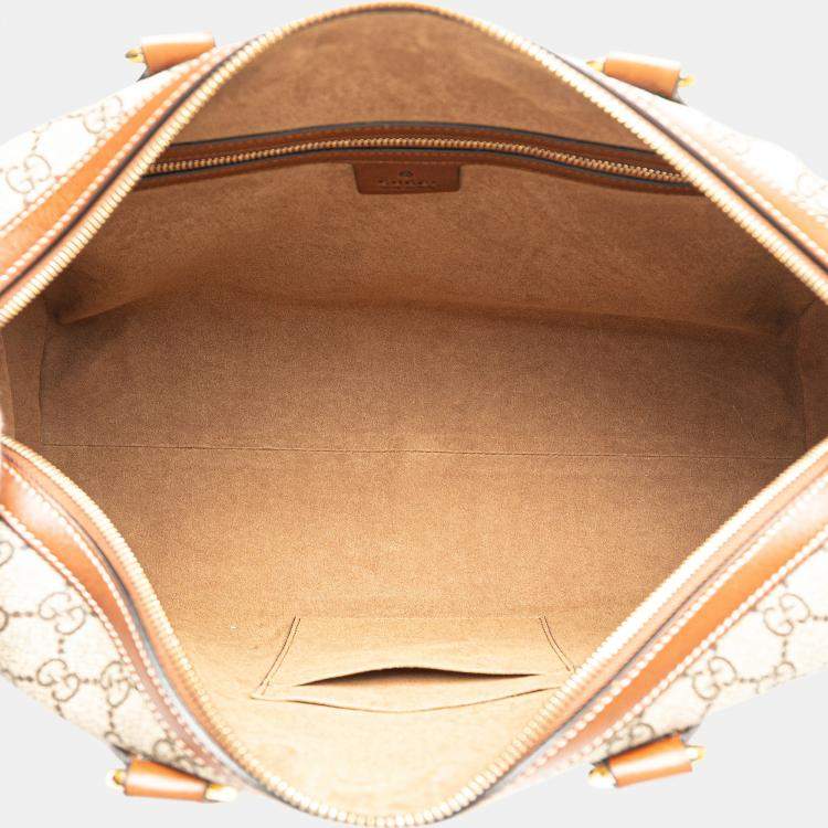 مملوكة مسبقًا Gucci Beige Brown Medium GG Supreme Satchel