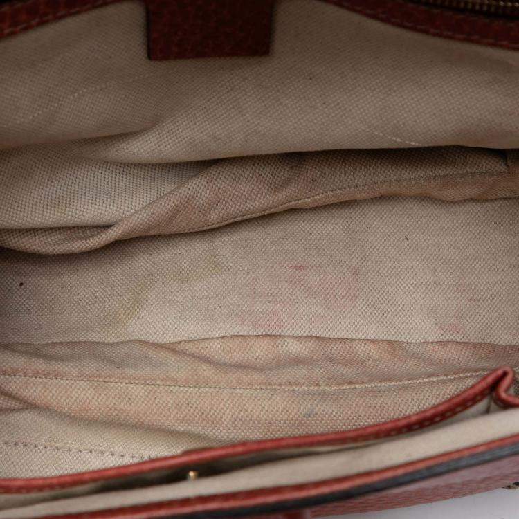 Pre Owned Gucci Brown Medium Leather New Bamboo Satchel