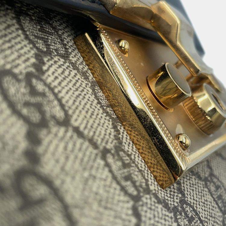 مملوكة مسبقًا Gucci GG Supreme Padlock Chain shoulder Bag Beige/Black Gg Supreme Leather Size Small