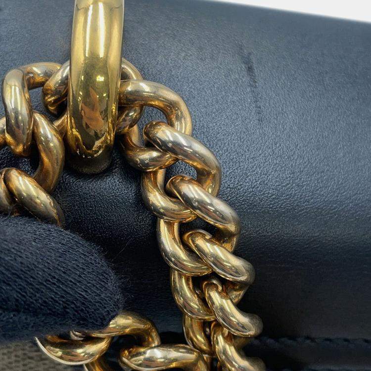 مملوكة مسبقًا Gucci GG Supreme Padlock Chain shoulder Bag Beige/Black Gg Supreme Leather Size Small