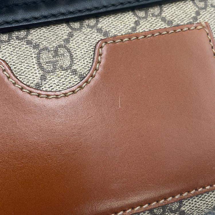 مملوكة مسبقًا Gucci GG Supreme Padlock Chain shoulder Bag Beige/Black Gg Supreme Leather Size Small