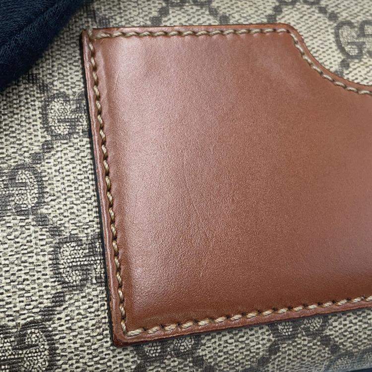 مملوكة مسبقًا Gucci GG Supreme Padlock Chain shoulder Bag Beige/Black Gg Supreme Leather Size Small