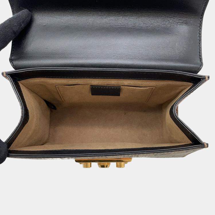 مملوكة مسبقًا Gucci GG Supreme Padlock Chain shoulder Bag Beige/Black Gg Supreme Leather Size Small