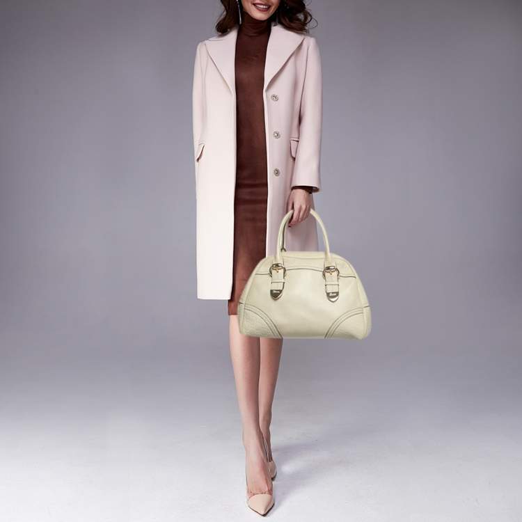 Pre Owned Gucci Off White Guccissima Leather Signoria Satchel