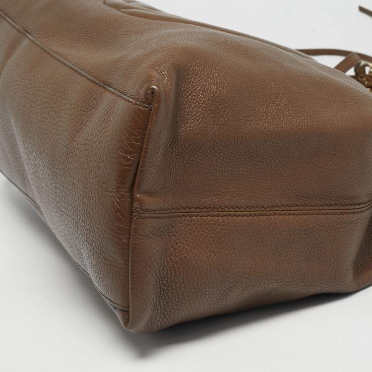 Pre Owned Gucci Brown Leather Medium Soho Chain Shoulder Bag