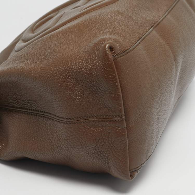 Pre Owned Gucci Brown Leather Medium Soho Chain Shoulder Bag