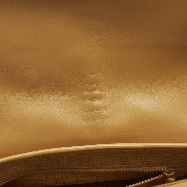 Pre Owned Gucci Jackie O Flap Tan/Orange Leather and Suede Shoulder Bag