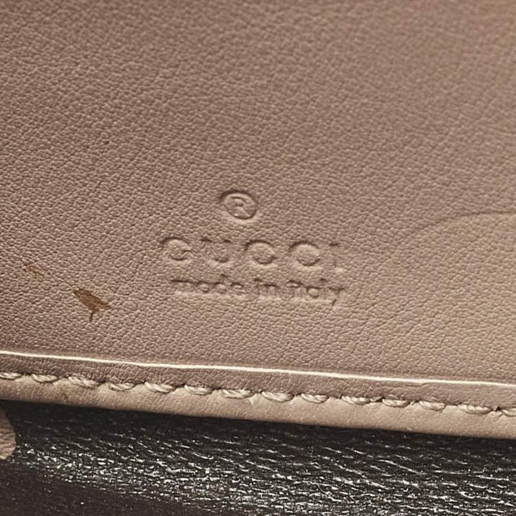 Pre Owned Gucci Interlocking G Beige Guccissima Leather Zip Around Wallet