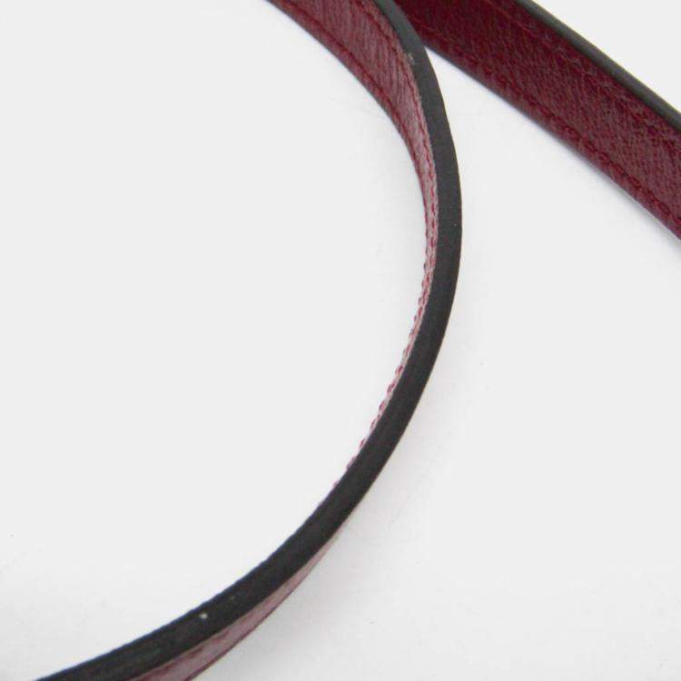 Pre Owned Gucci Beige/Red Leather GG Canvas Marmont Small Camera Shoulder Bag