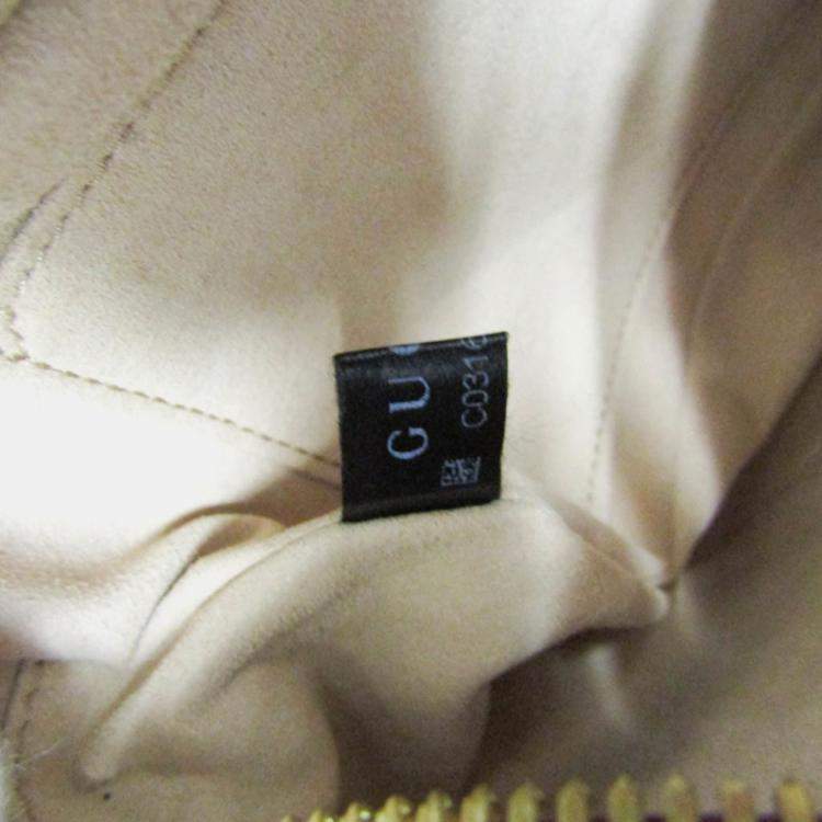 Pre Owned Gucci Beige/Red Leather GG Canvas Marmont Small Camera Shoulder Bag