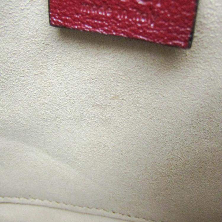 Pre Owned Gucci Beige/Red Leather GG Canvas Marmont Small Camera Shoulder Bag