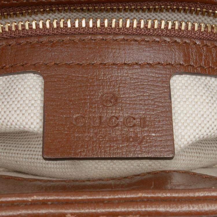 Pre Owned Gucci Beige Brown Small GG Supreme Web Geometric Jackie 1961 Crossbody