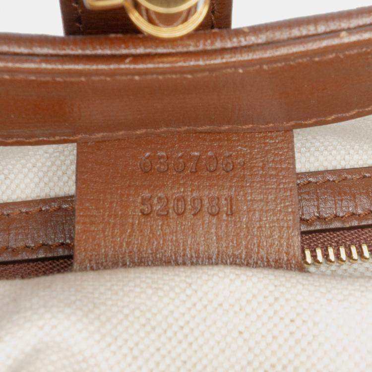 Pre Owned Gucci Beige Brown Small GG Supreme Web Geometric Jackie 1961 Crossbody