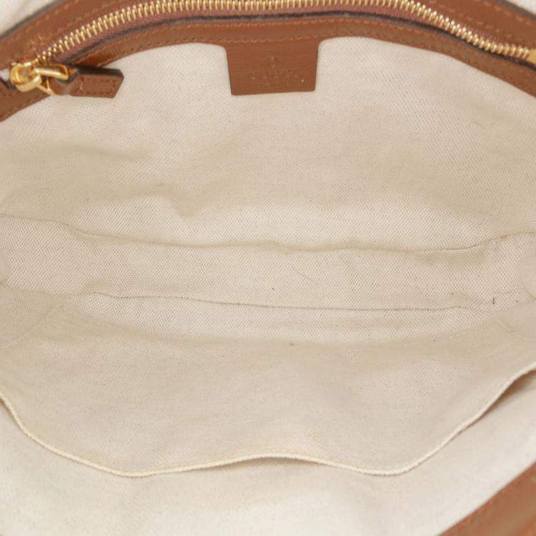 Pre Owned Gucci Beige Brown Small GG Supreme Web Geometric Jackie 1961 Crossbody
