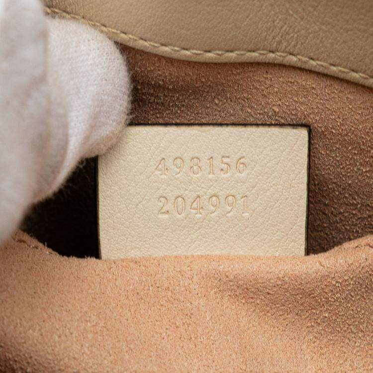 Pre Owned Gucci Brown Small GG Supreme Apple Heart Padlock Tote