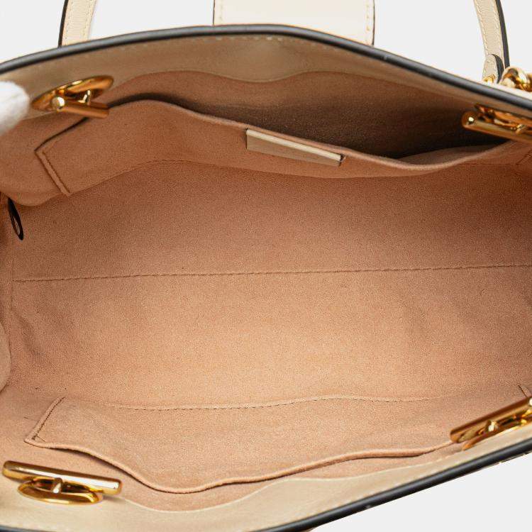 Pre Owned Gucci Brown Small GG Supreme Apple Heart Padlock Tote