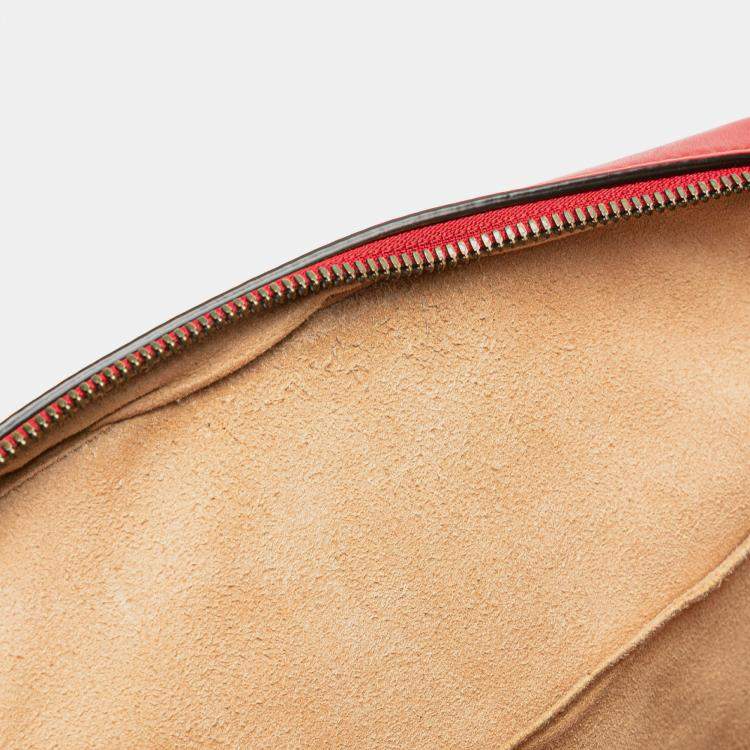 Pre Owned Gucci Red Small GG Marmont Matelasse Leather Sylvie Top Handle Satchel