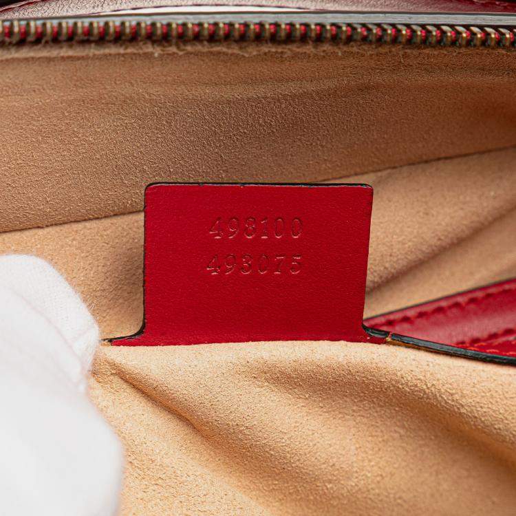 Pre Owned Gucci Red Small GG Marmont Matelasse Leather Sylvie Top Handle Satchel