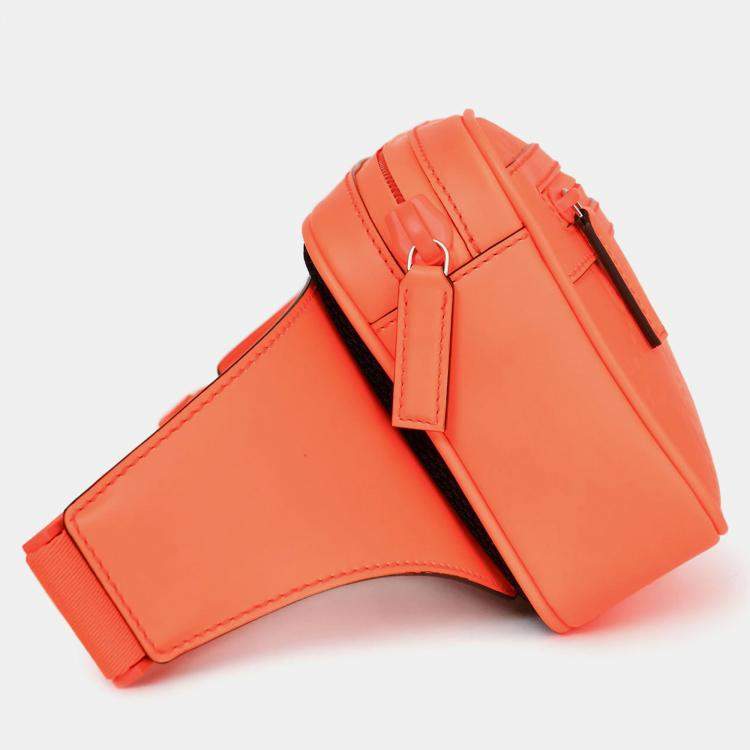 Pre Owned حقيبة حزام قوتشي جي جي مارمونت جلد برتقالي نيون