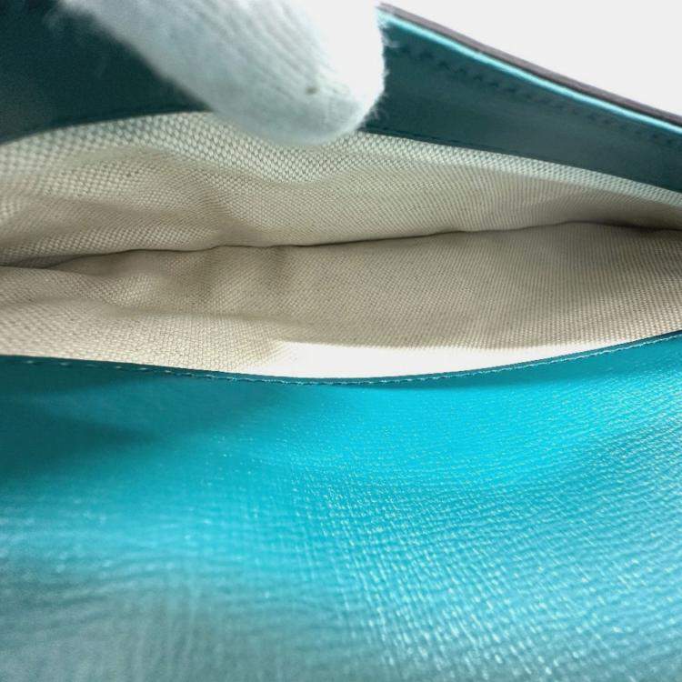 Pre Owned Gucci Two-Tone Dionysus Chain Shoulder Bag In Leather Blue